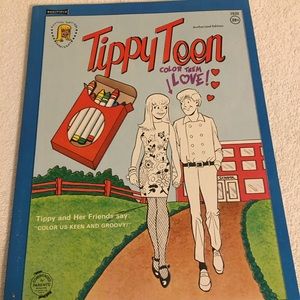 RARE Saalfield 1967 Tippy Teen Coloring Book #1632 Uncolored Unused